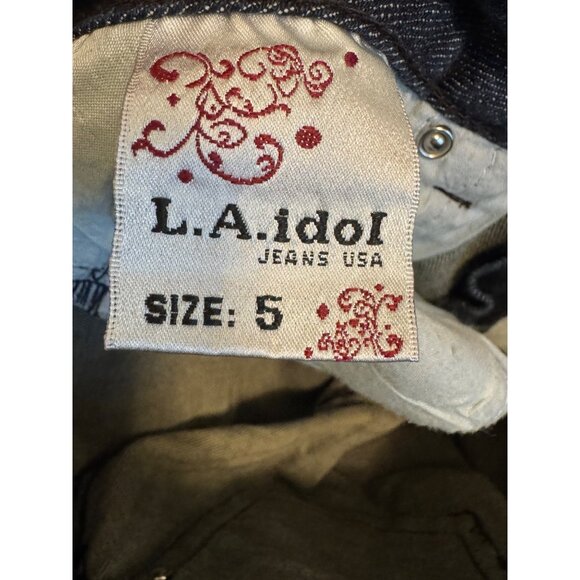 L.A. Idol Jeans Womens Size 5 Dark Wash Embellished Skinny Denim Pants USA - Picture 5 of 9